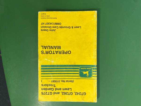 john deere gt262 owners manual