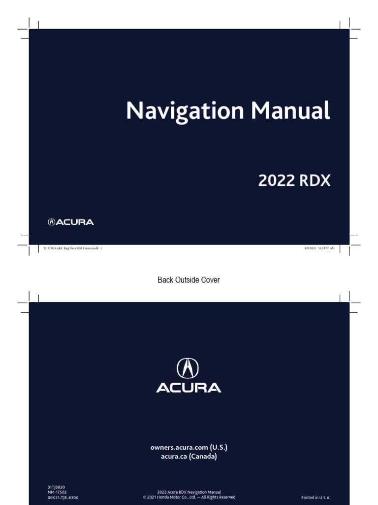 acura rdx 2021 owners manual