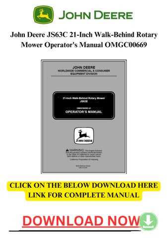 john deere js63 owners manual