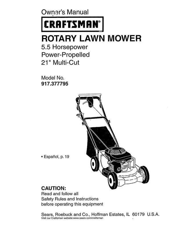 craftsman mower owners manual