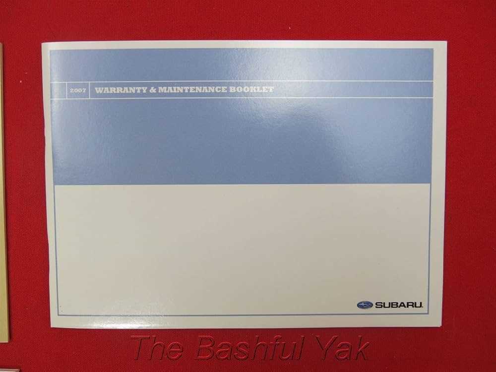 2007 subaru legacy owners manual