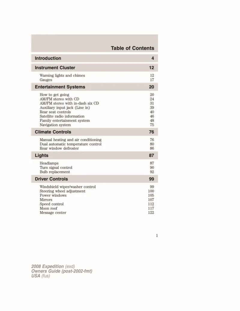 2008 expedition owners manual