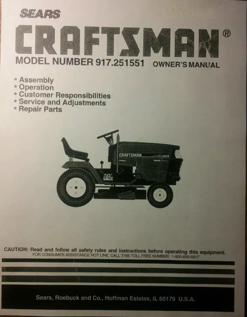 craftsman gt 5000 owners manual