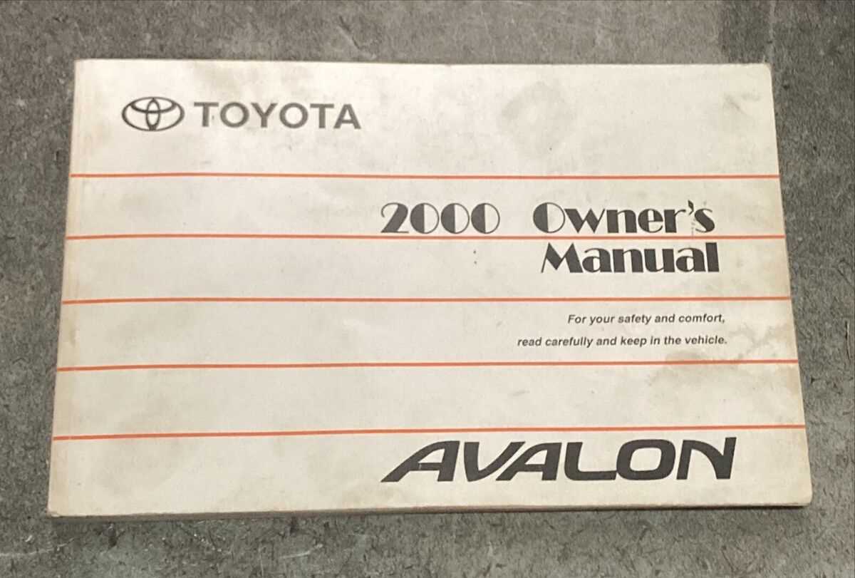 2000 toyota avalon owners manual