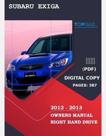 2012 subaru owners manual