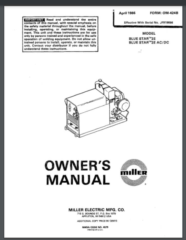 miller welder owners manual