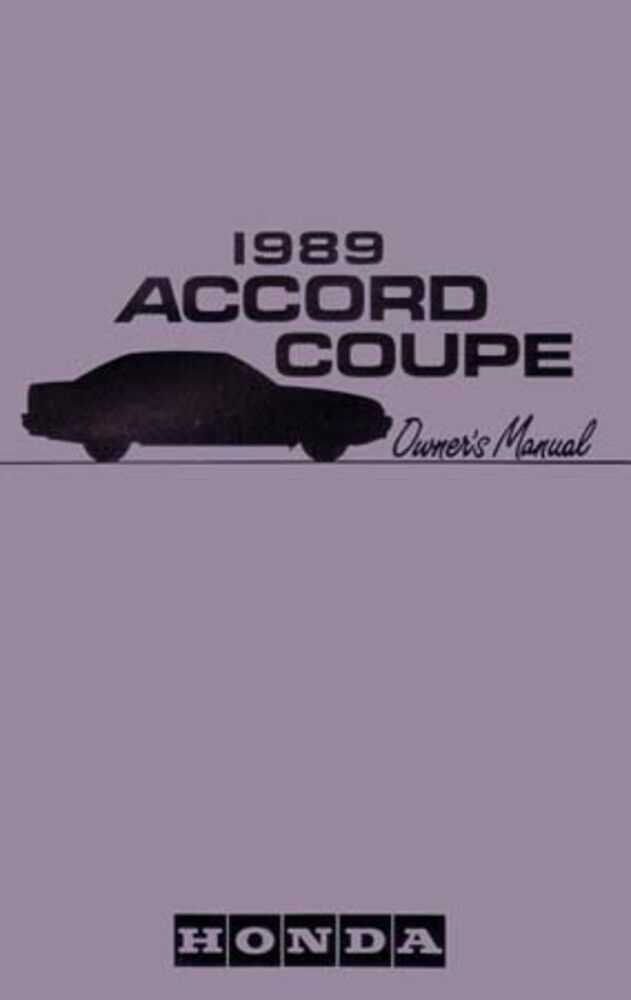 1989 honda accord owners manual