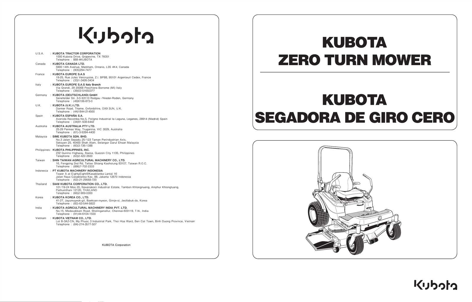 kubota t2080 owners manual