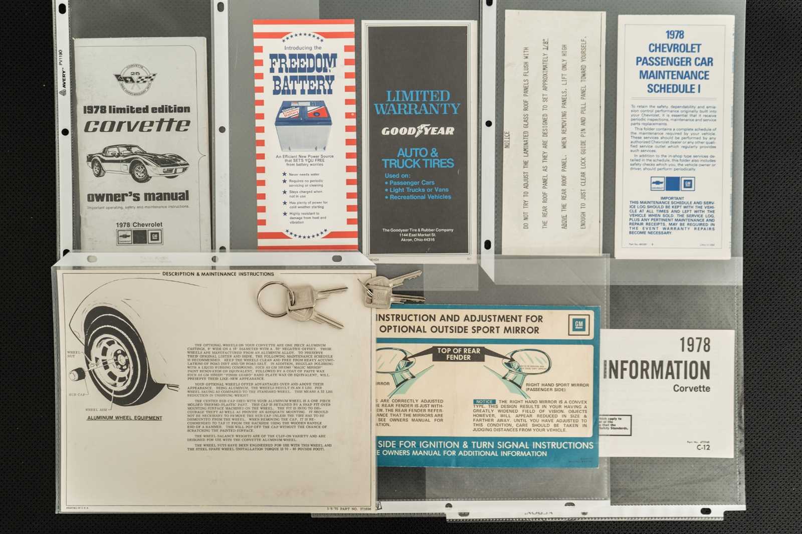 1978 corvette owners manual