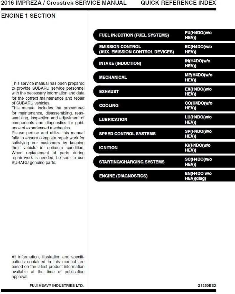 2016 crosstrek owners manual