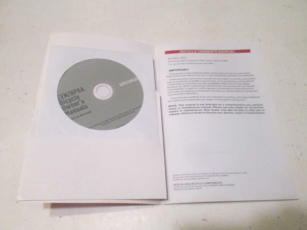 specialized bicycle owners manual