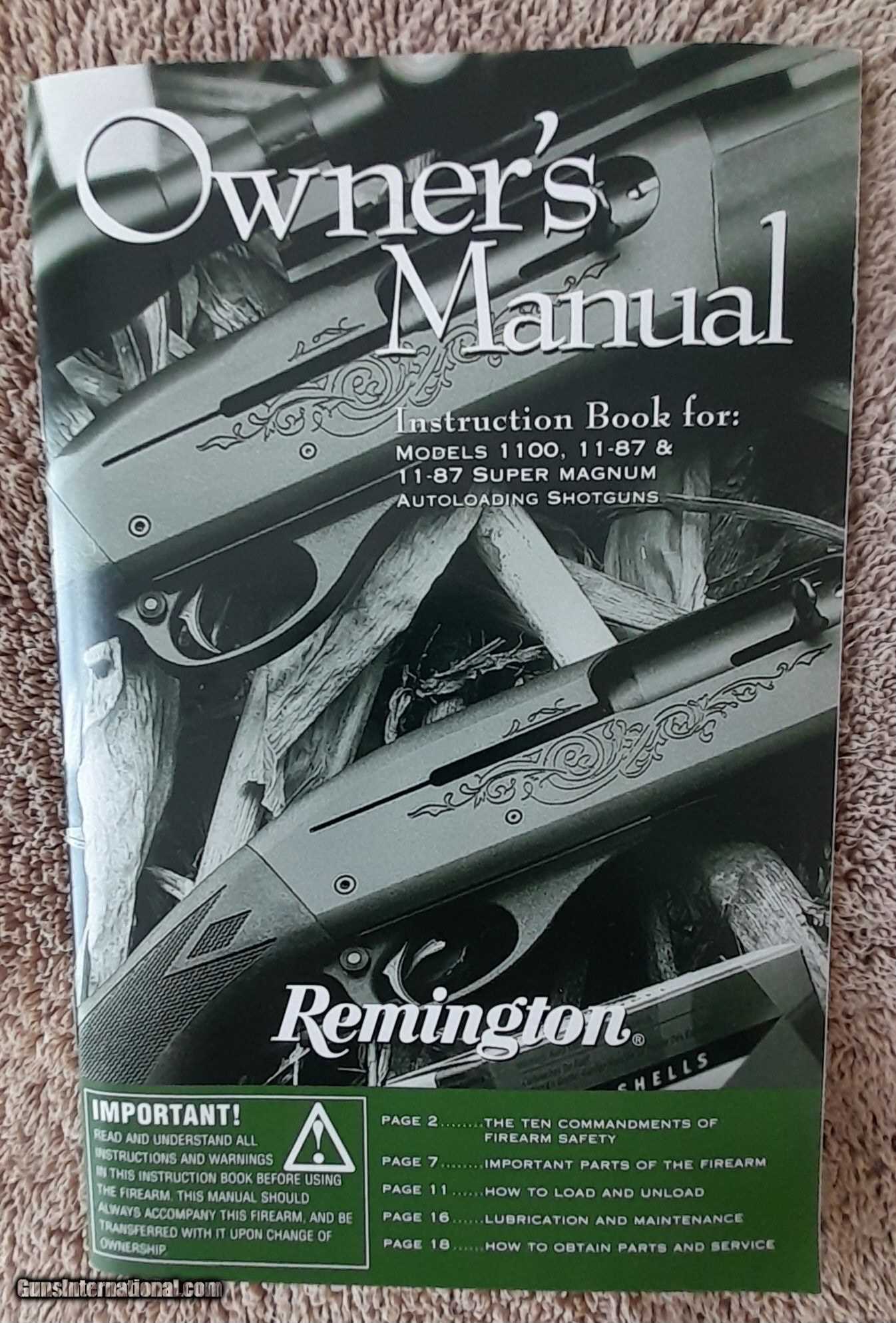 remington 1187 owners manual