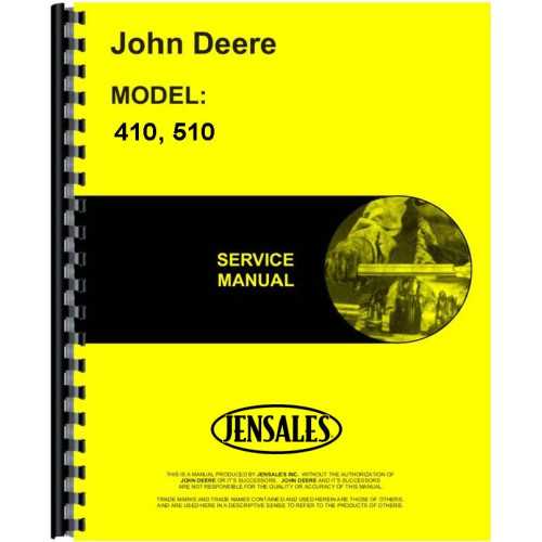 john deere 410 backhoe owners manual