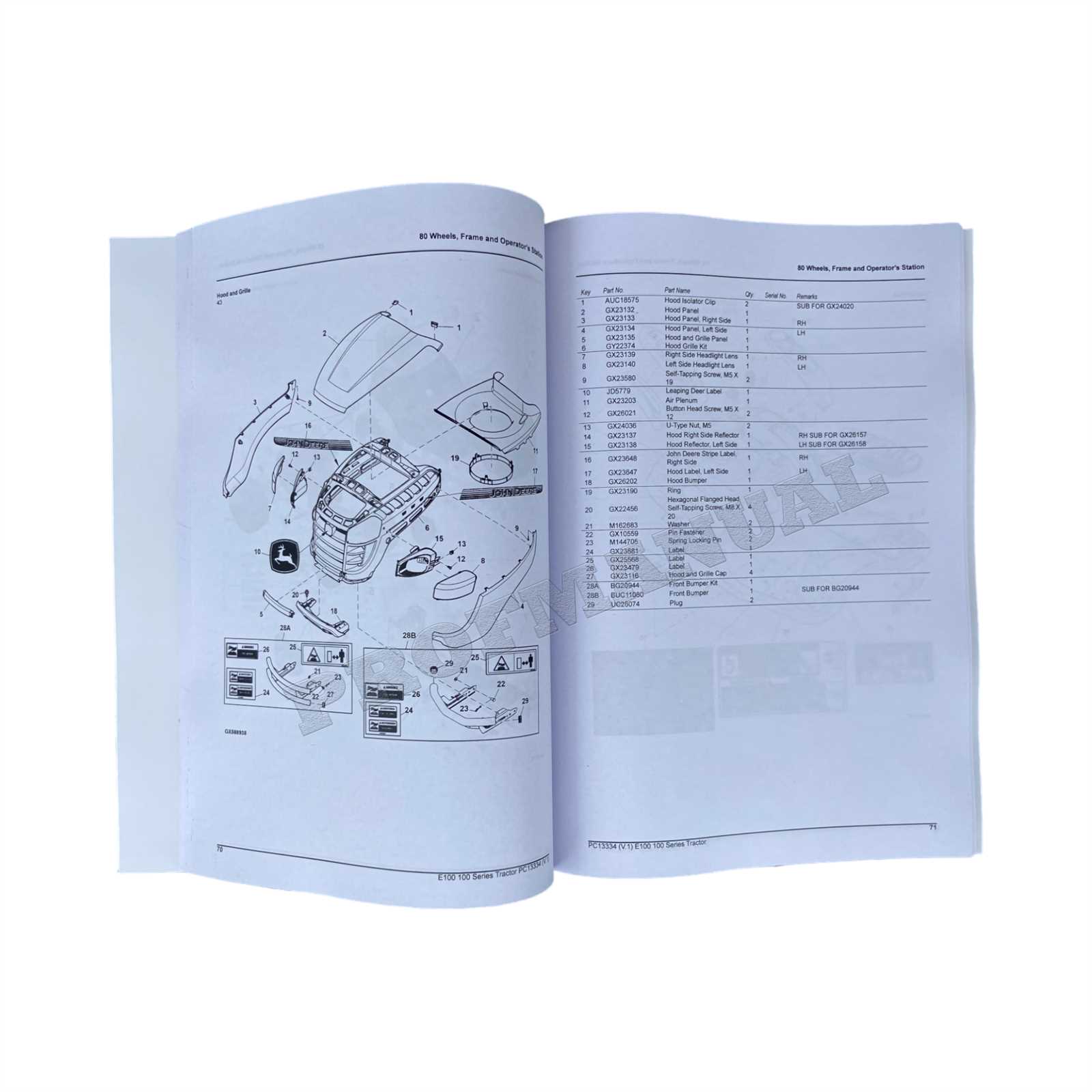 john deere e100 owners manual