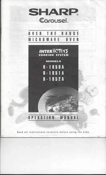 sharp carousel microwave owners manual