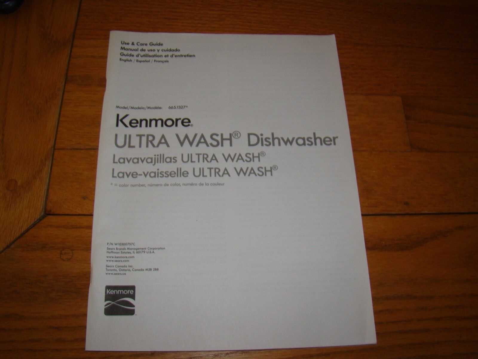 kenmore ultra wash dishwasher owners manual