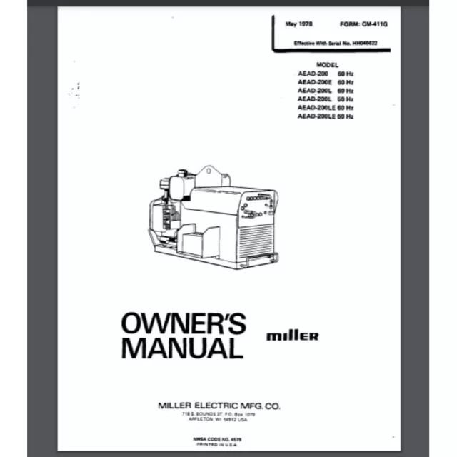 miller bluestar 2e owners manual