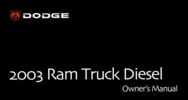 2003 dodge ram 2500 diesel owners manual
