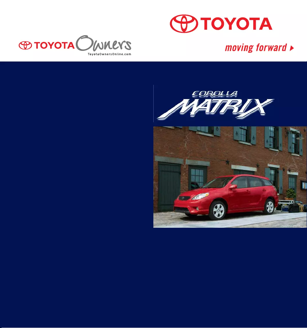 2005 toyota matrix xr owners manual