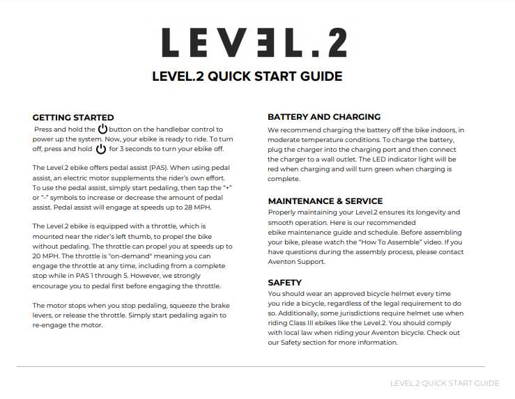 aventon level 2 owners manual