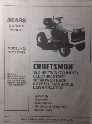 craftsman mower owners manual