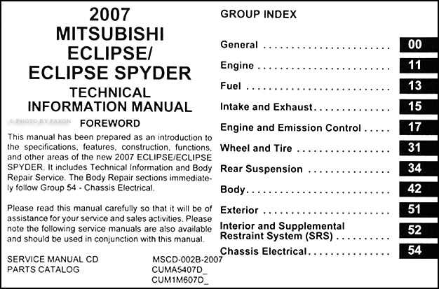 2007 mitsubishi eclipse owners manual