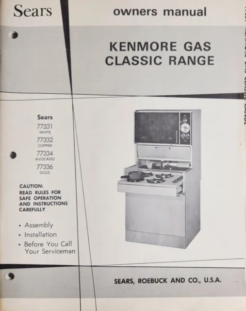 kenmore gas stove owners manual